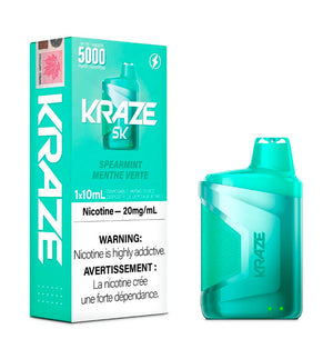 Kraze 5000 Disposable - Spearmint with Lanyard -   Easyvape.ca Brockville Vape Shop. Our Store Hours: Mon - Sat 9:30am - 4:30pm Call: 613-865-8959