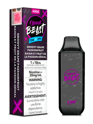 Groovy Grape Passionfruit ICED 4K - Flavour Beast Rechargeable Vaping Device - DUTY PAID -   Easyvape.ca Brockville Vape Shop. Our Store Hours: Mon - Sat 9:30am - 4:30pm Call: 613-865-8959