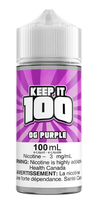 Keep It 100 - OG Purple (Excise Version) -   Easyvape.ca Brockville Vape Shop. Our Store Hours: Mon - Sat 9:30am - 4:30pm Call: 613-865-8959