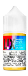 ONLY ONTARIO CAN ORDER FROZEN ROCKET SALTS 30ML BY LIXA blend of cherry, lemon, and blue raspberry.PG/VG Ratio: 40/60