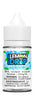 Blue Raspberry ICE Lemon Drop Salt 30ml bottle with nicotine warning, perfect for pod systems, tangy flavor, made in Alberta.
