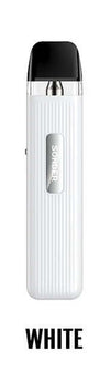 GEEKVAPE SONDER Q POD KIT [CRC] in white with sleek stripe design and airflow switch for daily use.