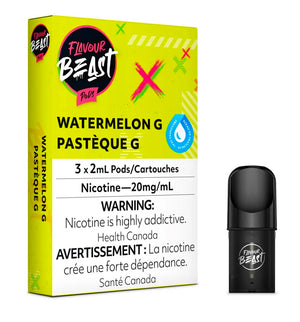 Watermelon G 20mg flavour Beast Pods - 3 Pack - DUTY PAID -   Easyvape.ca Brockville Vape Shop. Our Store Hours: Mon - Sat 9:30am - 4:30pm Call: 613-865-8959