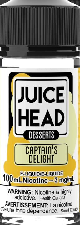 100ml JUICE HEAD Desserts Captain's Delight -duty paid -   Easyvape.ca Brockville Vape Shop. Our Store Hours: Mon - Sat 9:30am - 4:30pm Call: 613-865-8959